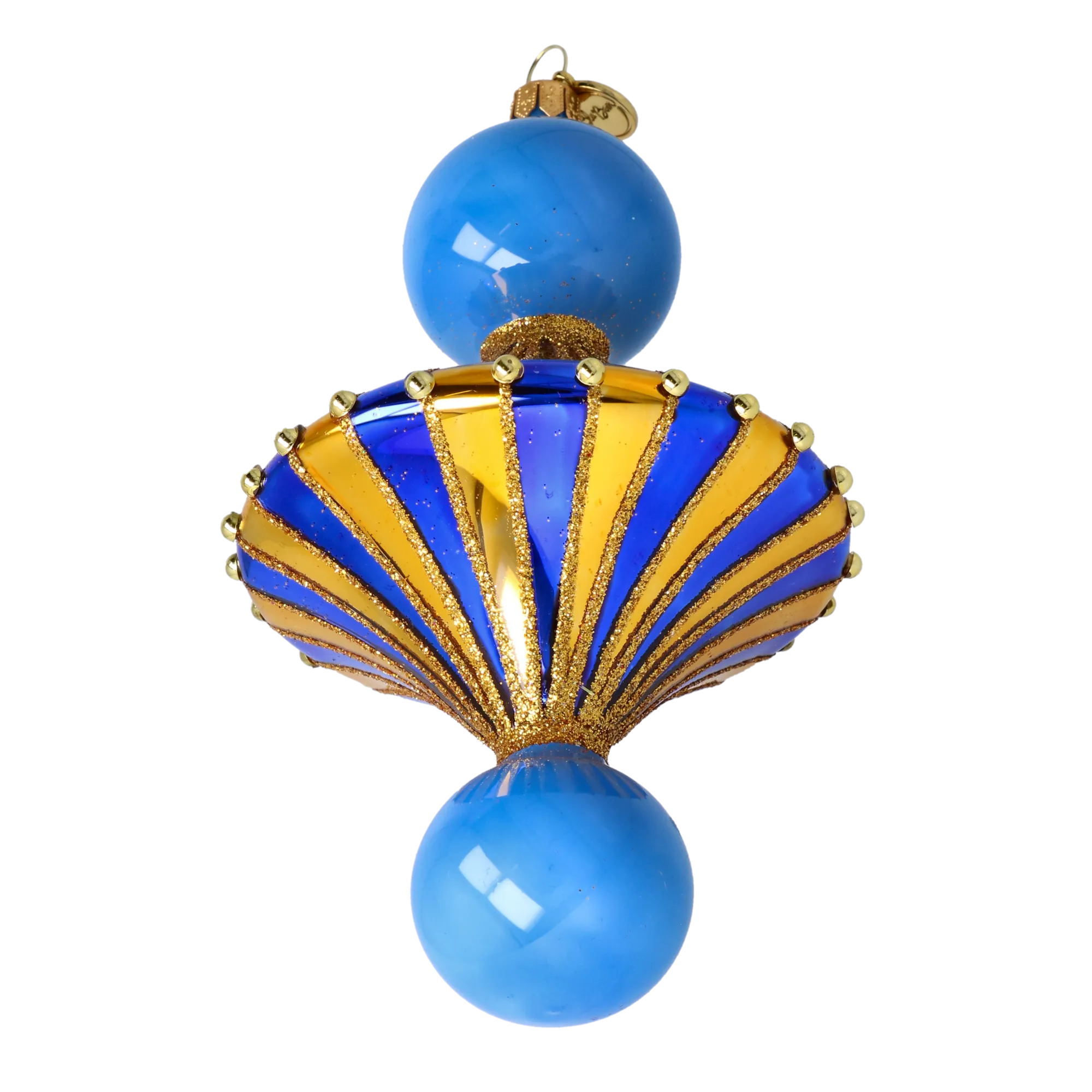 Azure Gold Carousel Drop Premium christmas glass ornament 2022-658