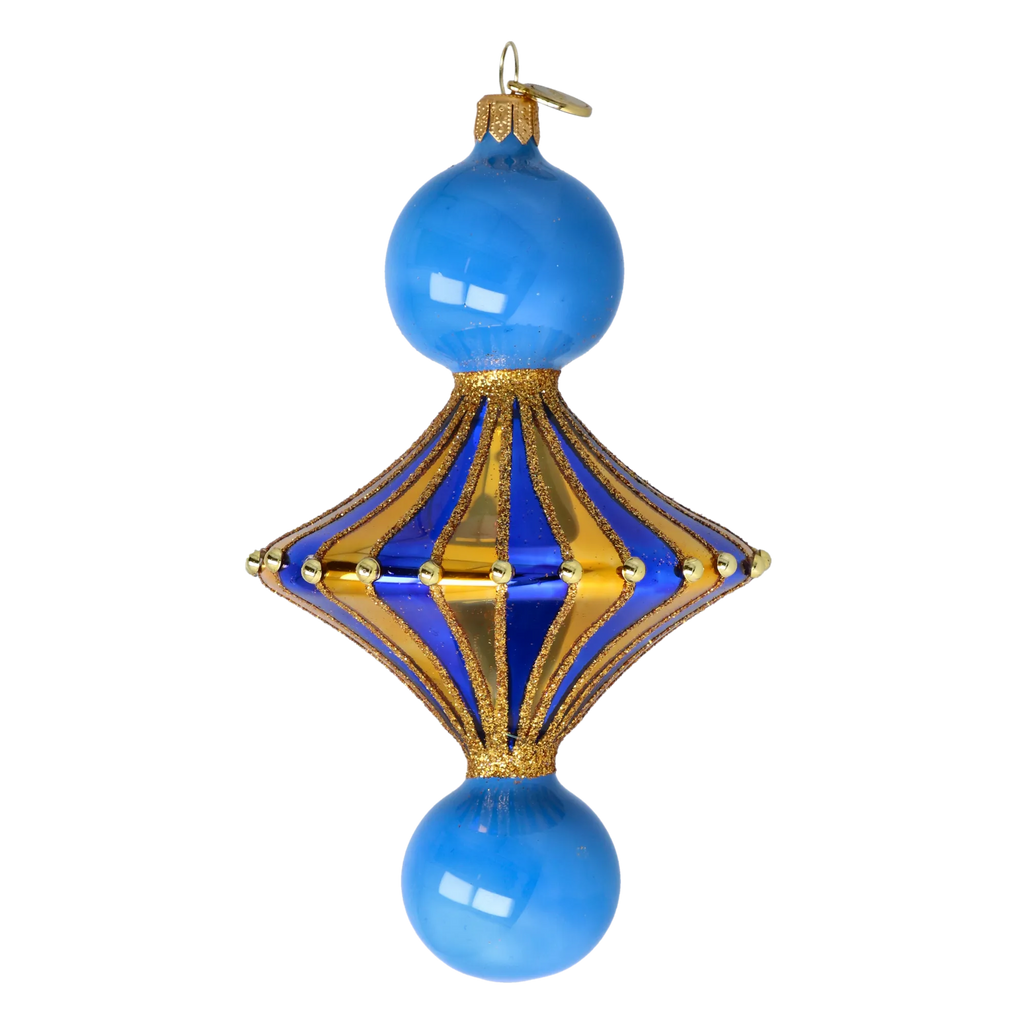 Azure Solstice | Hand-Painted Glass Ornament | Blubom 2022-658