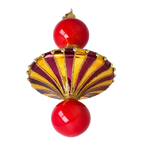 Gilded Scarlet Meridian | Hand-Painted Glass Ornament | Blubom 2022-659
