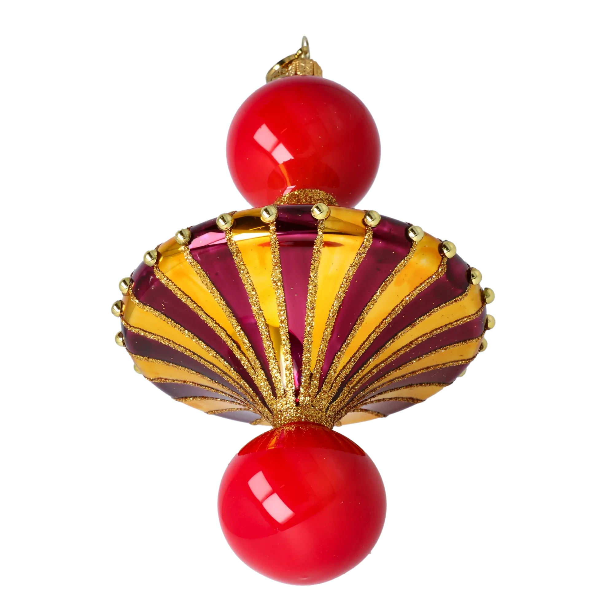 Gilded Crimson Carousel Drop Premium christmas glass ornament 2022-659