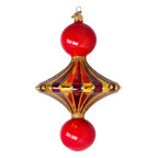 Gilded Scarlet Meridian | Hand-Painted Glass Ornament | Blubom 2022-659