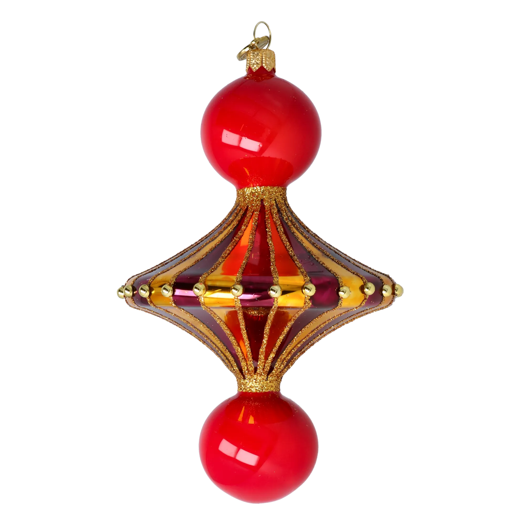 Gilded Crimson Carousel Drop Premium christmas glass ornament 2022-659