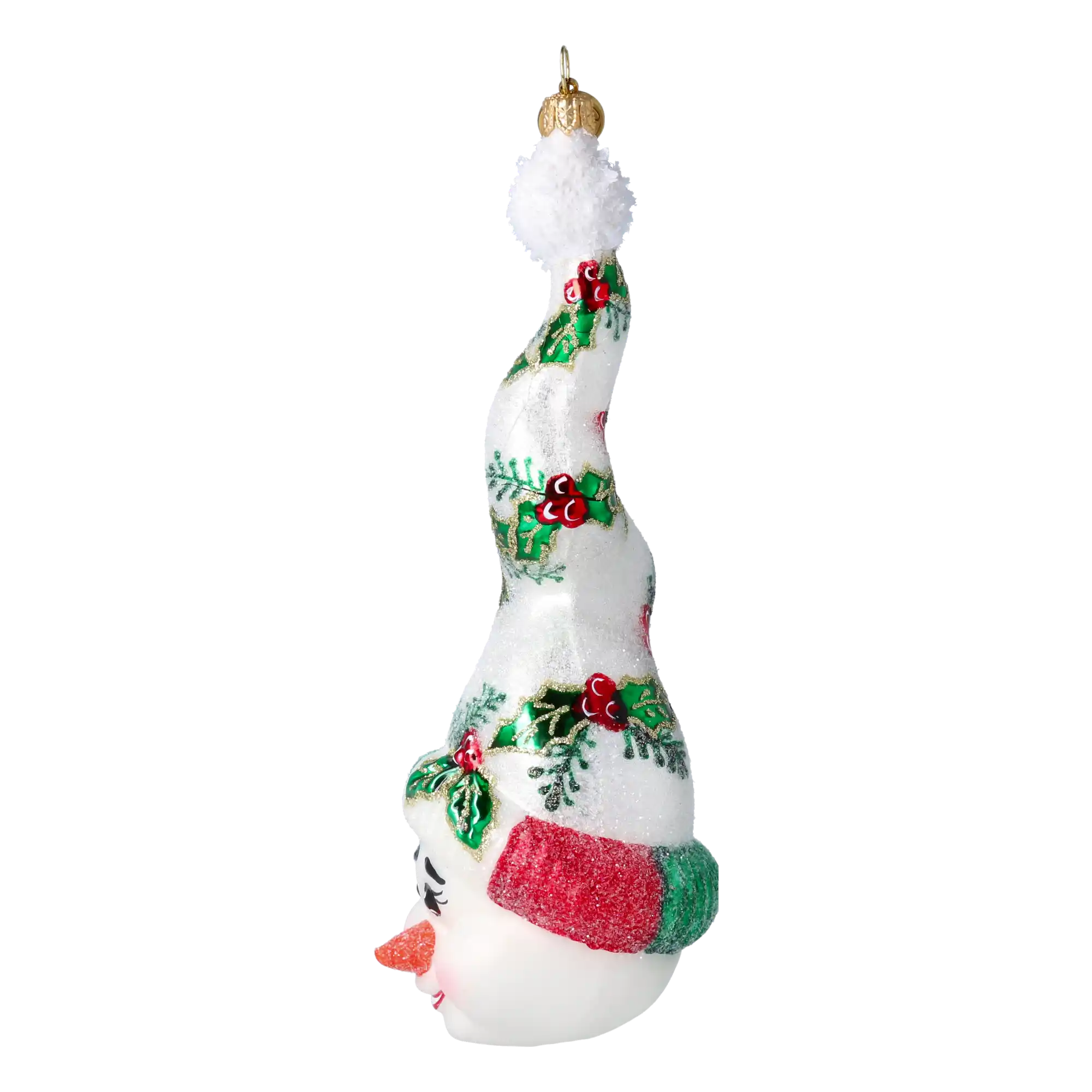 Bałwanek W Kręconej Czapce Szklana Ozdoba