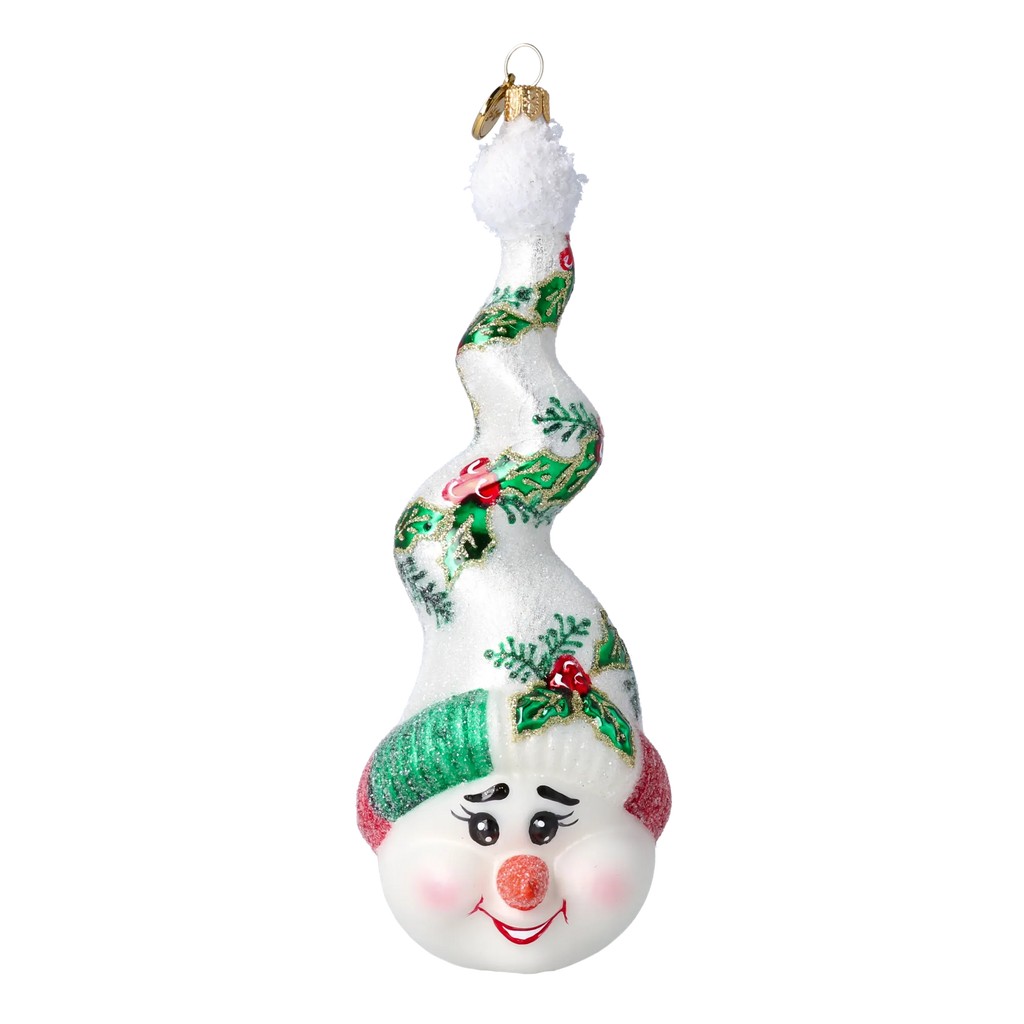 Mirthful Holly Spire | Hand-Painted Glass Ornament | Blubom 2022-660