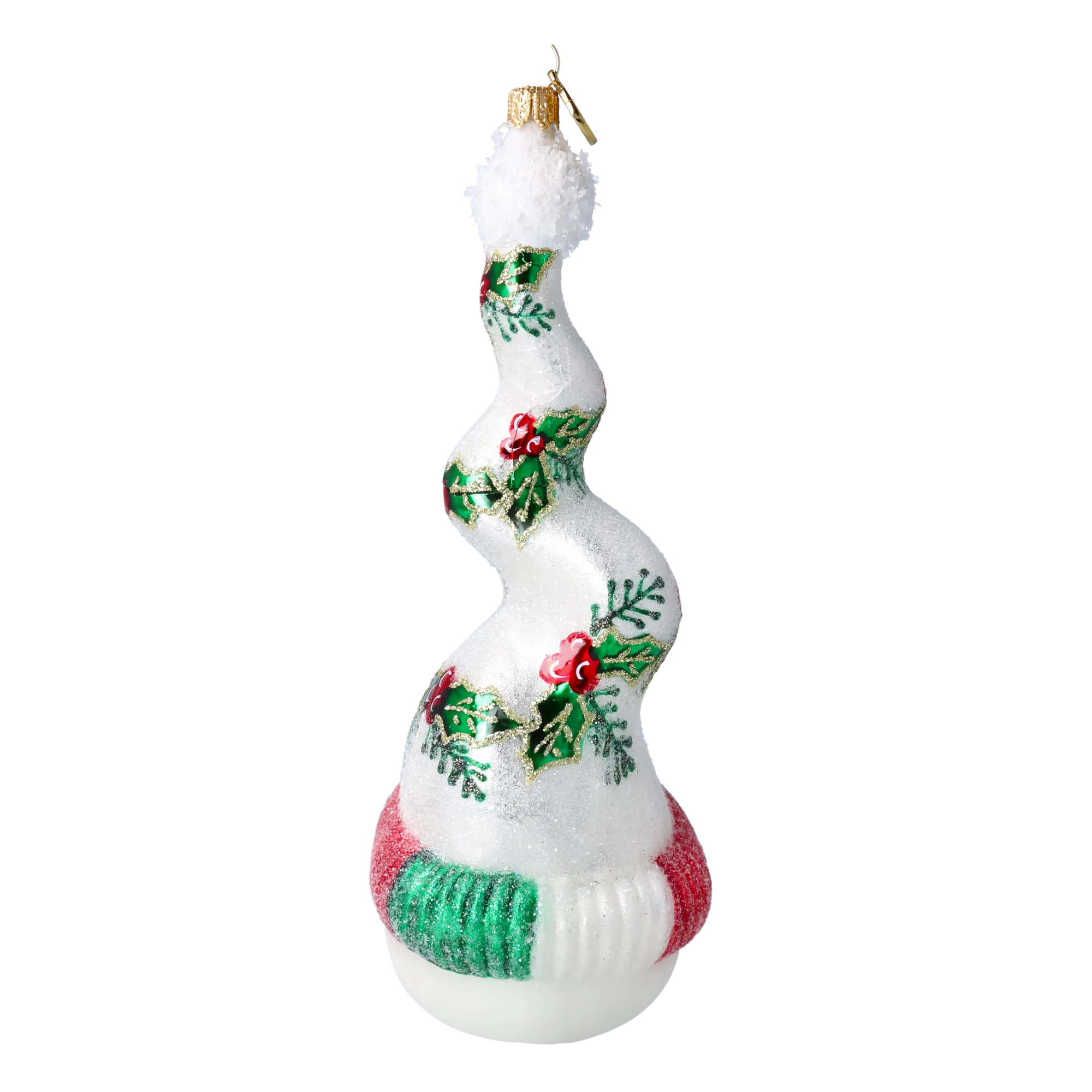 Twizzle the Snowcap Handmade Glass Christmas ornament Snowman 2022-660
