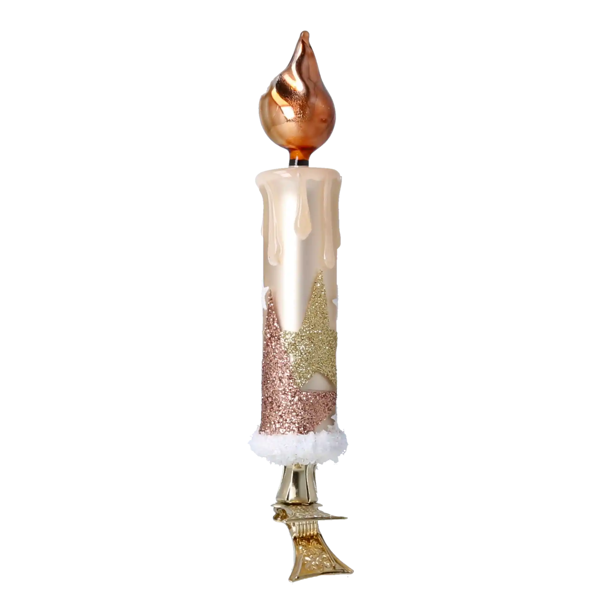 Szampańska Gwiazda Świeczka Szklana Ozdoba