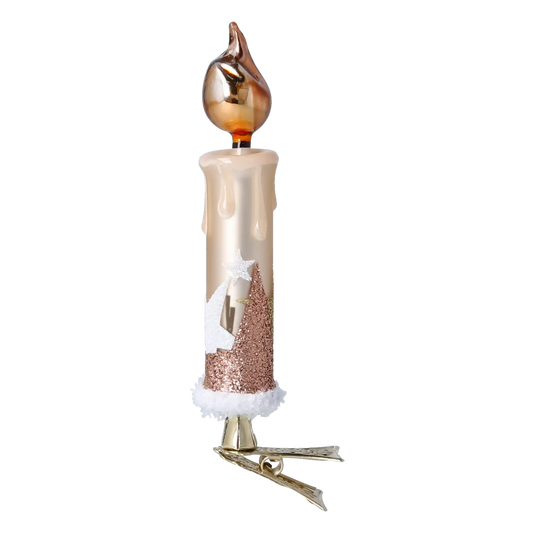 Szampańska Gwiazda Świeczka Szklana Ozdoba