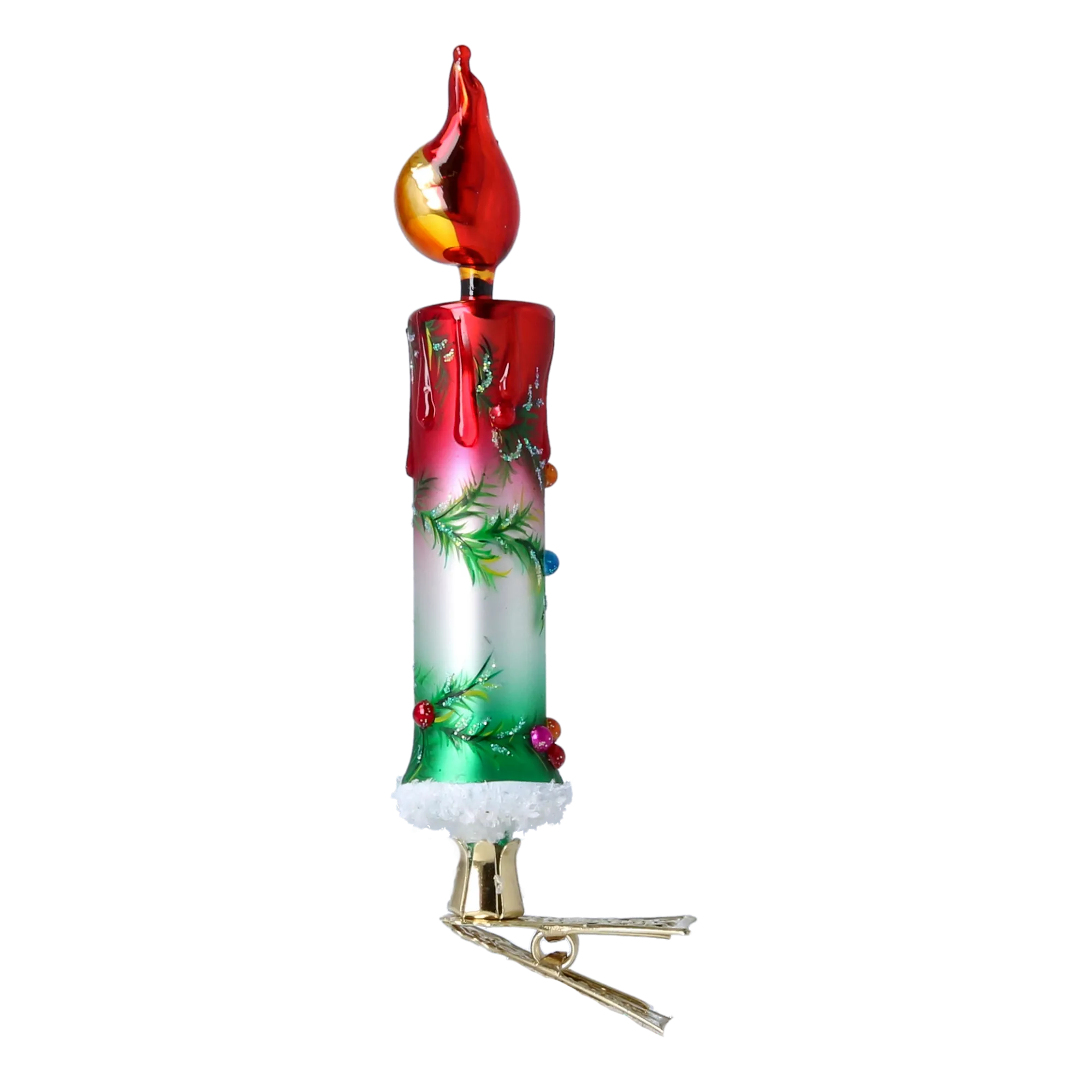 Tree Branch Glow  Handmade Glass Christmas ornaments Candle 2022-665