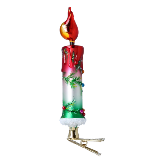 Tree Branch Glow  Handmade Glass Christmas ornaments Candle 2022-665