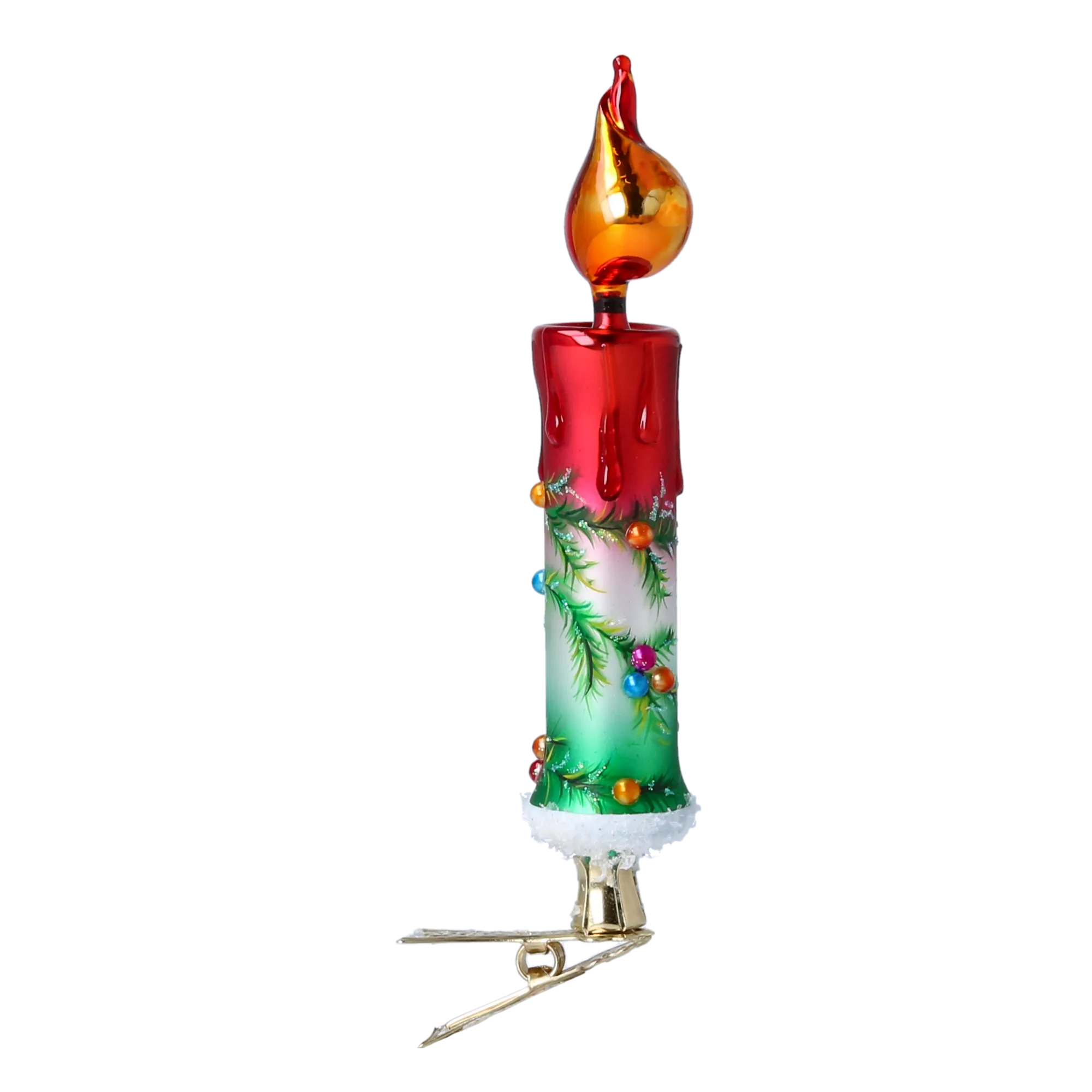 Tree Branch Glow  Handmade Glass Christmas ornaments Candle 2022-665