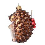Hedgehog Crimson Provisions | Hand-Painted Glass Ornament | Blubom 2022-666