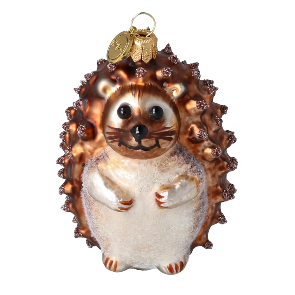 Hedgehog Crimson Provisions | Hand-Painted Glass Ornament | Blubom 2022-666