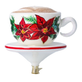 Load image into Gallery viewer, Christmas Cappuccino Cup. Handmade Glass Christmas ornament. 2022-678
