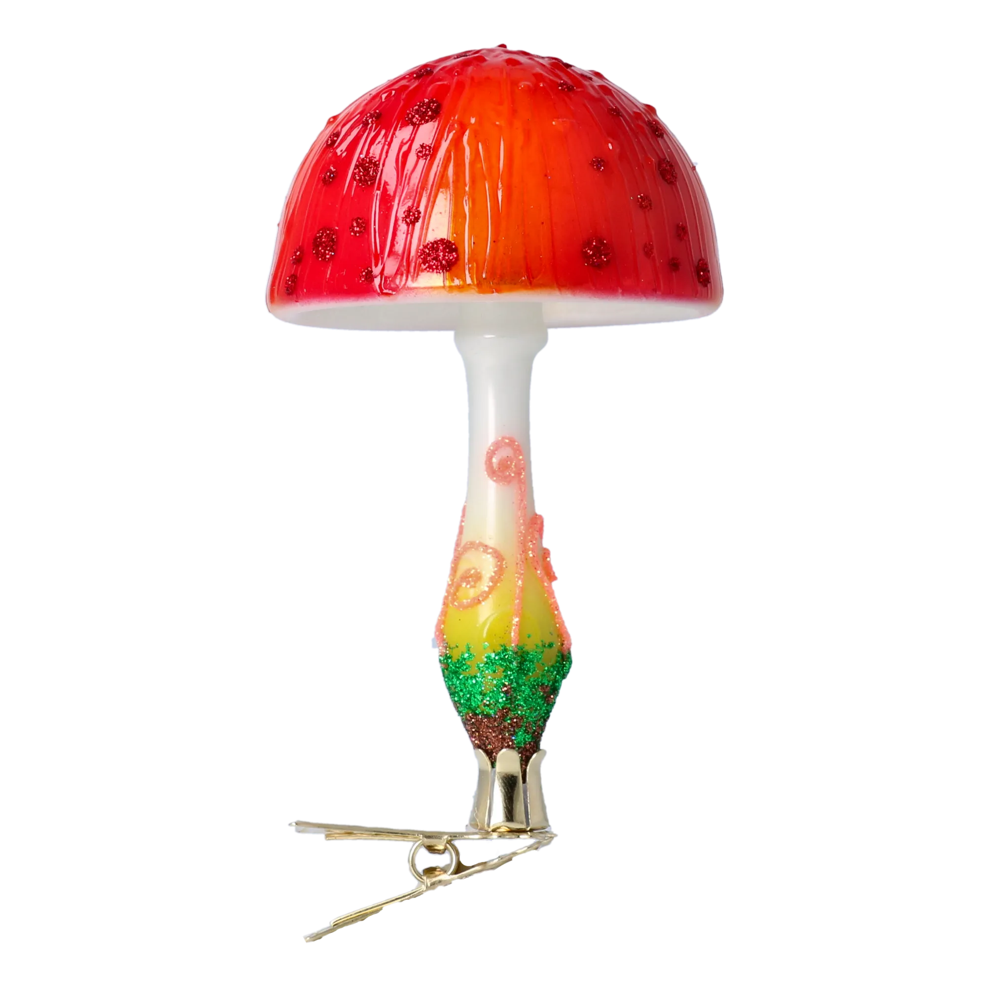 Fairyland's Mushroom. Handmade Glass Christmas ornament. 2022-681
