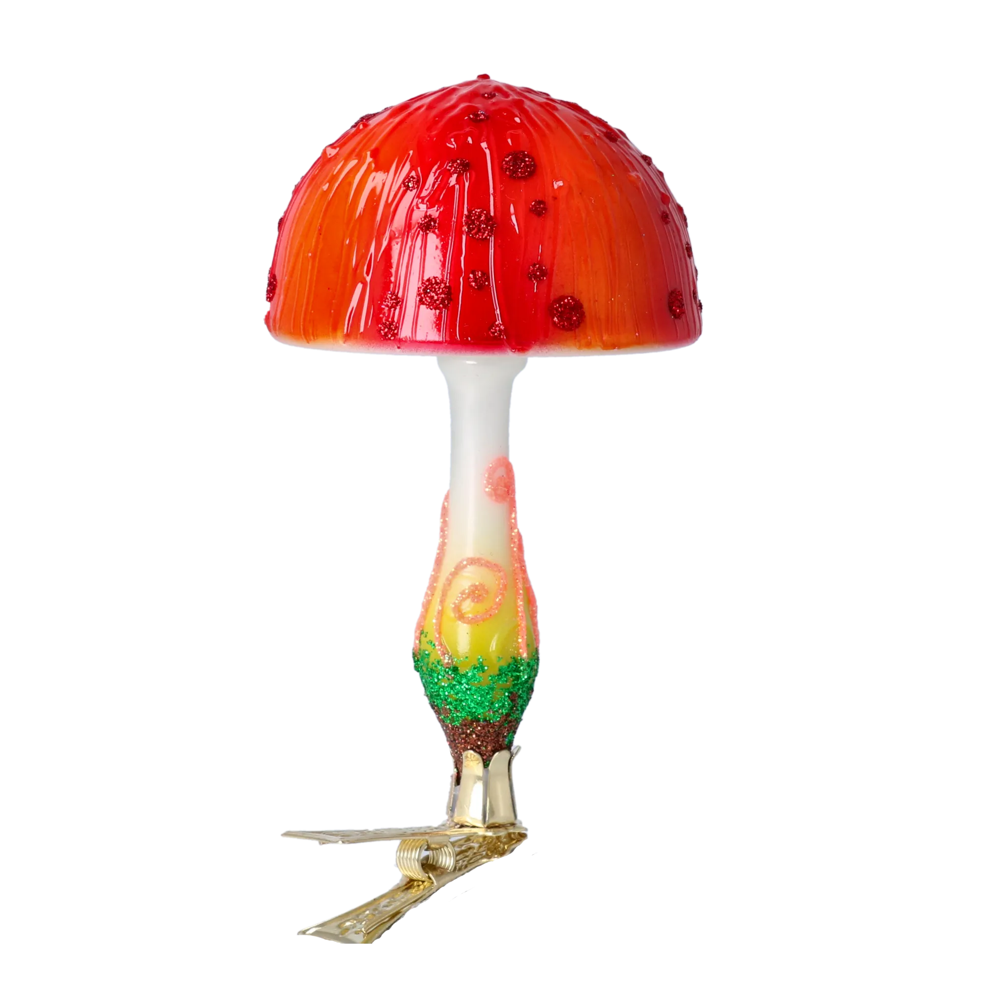 Fairyland's Mushroom. Handmade Glass Christmas ornament. 2022-681