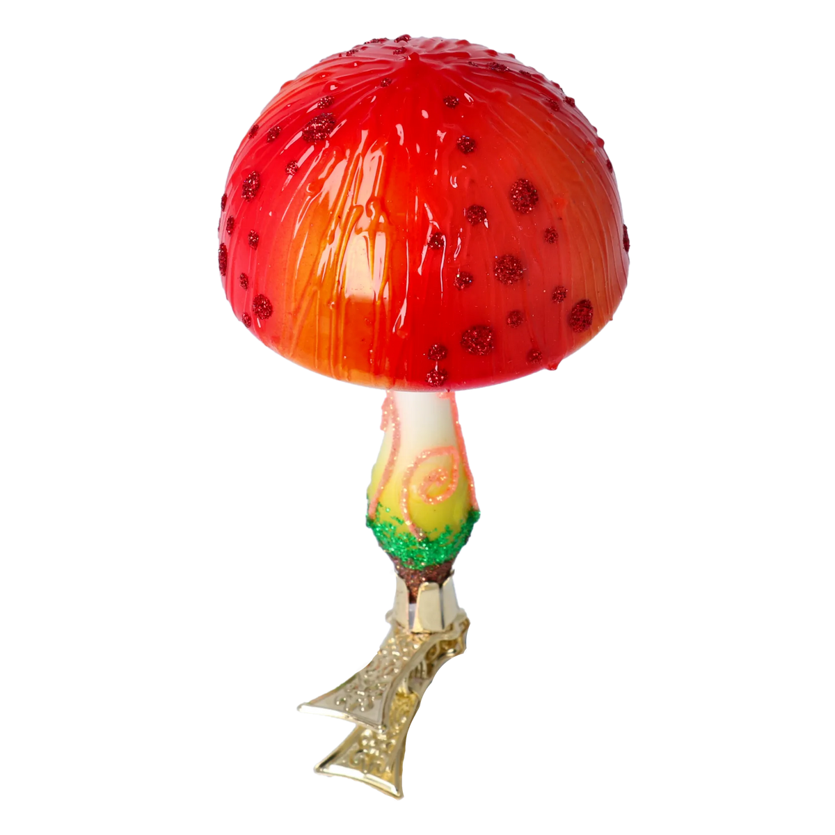 Crimson Earthly Sovereign | Hand-Painted Glass Ornament | Blubom 2022-681