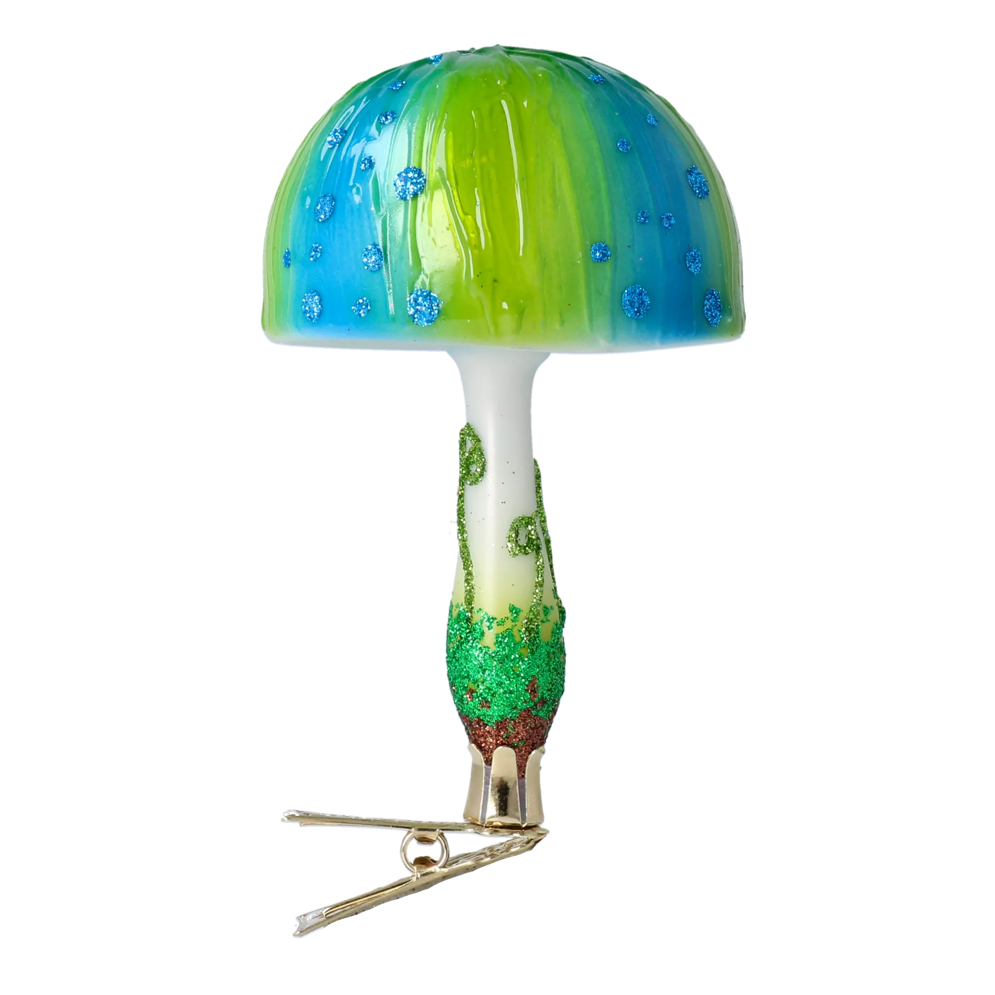 Fairytale Mushroom. Handmade Glass Christmas ornament. 2022-682