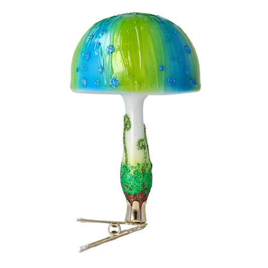 Fairytale Mushroom. Handmade Glass Christmas ornament. 2022-682