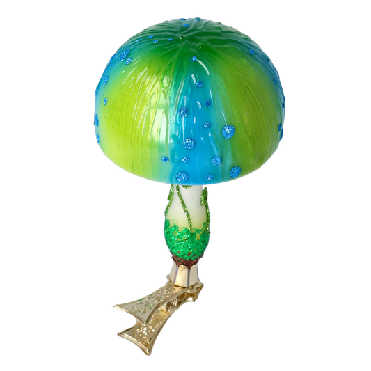Fairytale Mushroom. Handmade Glass Christmas ornament. 2022-682
