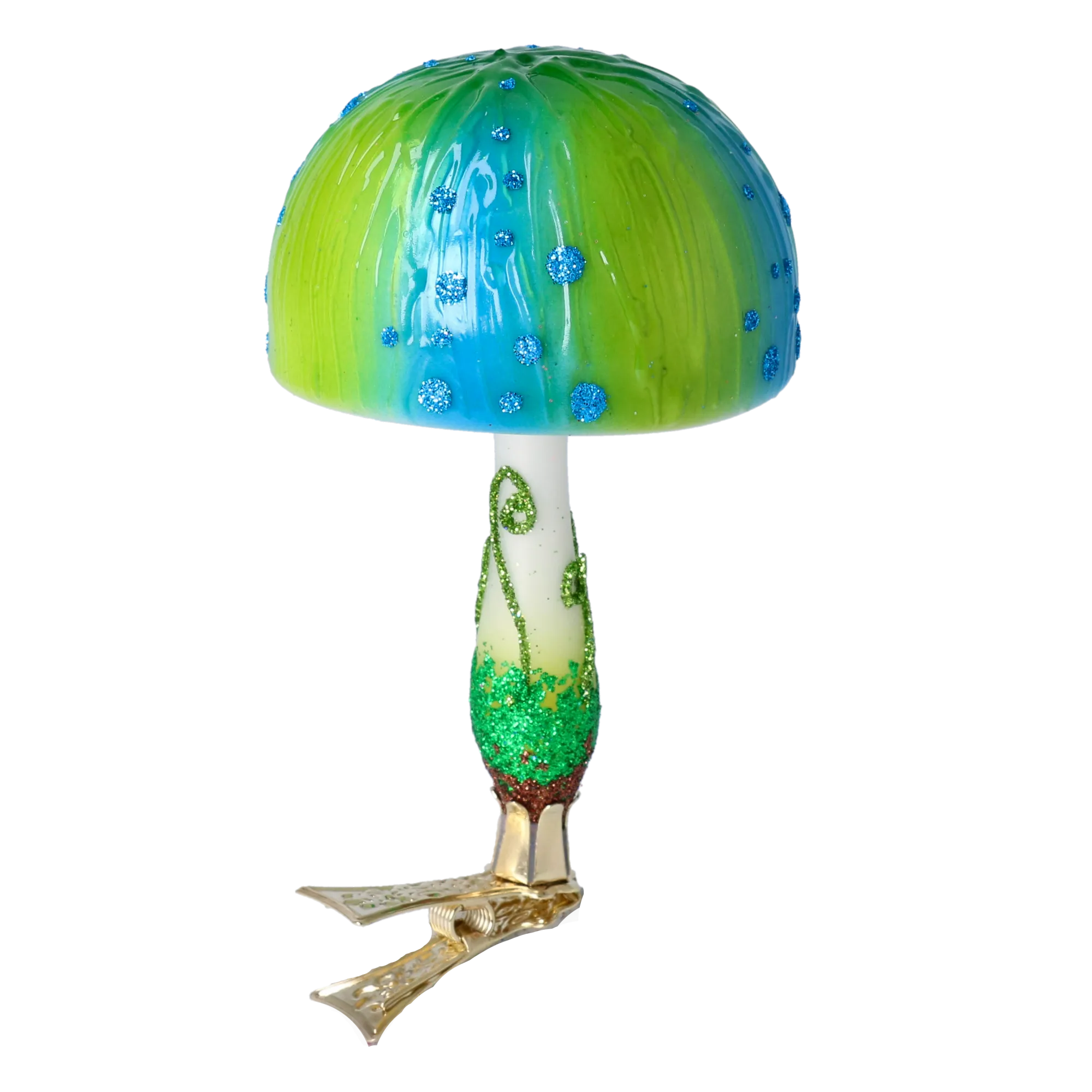 Fairytale Mushroom. Handmade Glass Christmas ornament. 2022-682
