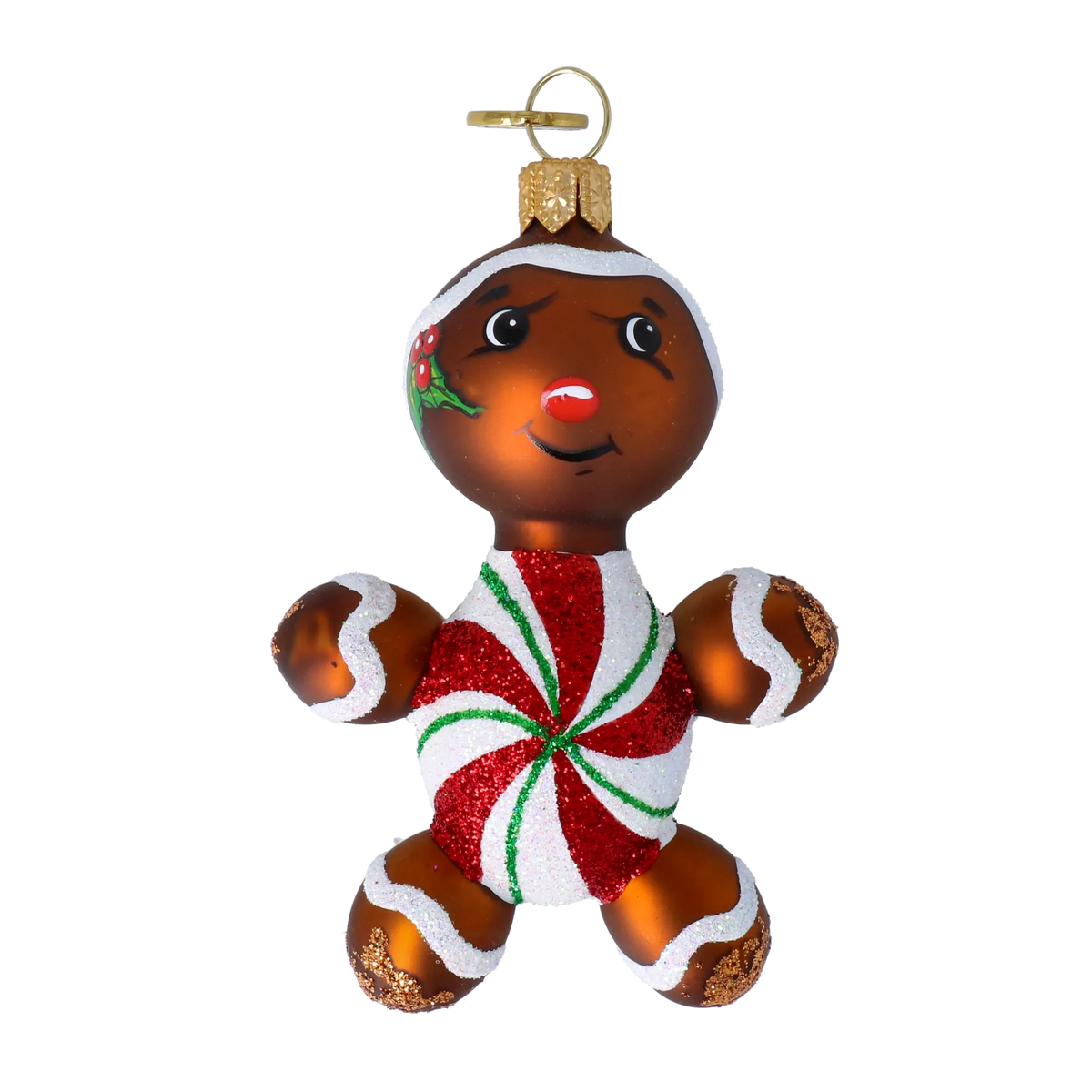 Spiced Peppermint Voyager | Hand-Painted Glass Ornament | Blubom 2022-684