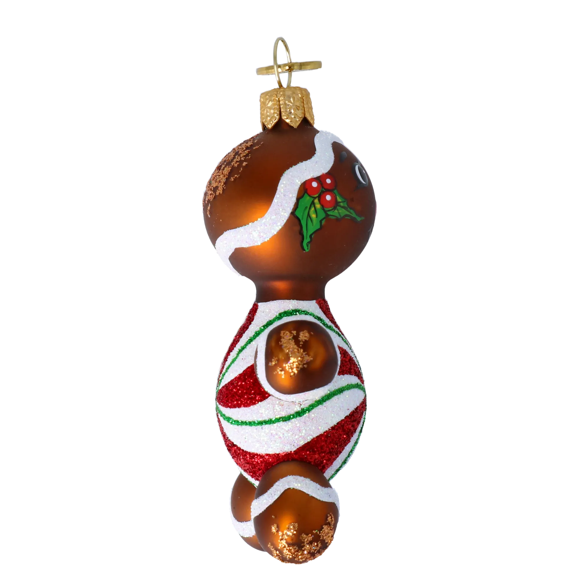 Peppermint Swirl Ginger Man Premium christmas glass ornament 2022-684