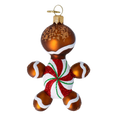 Load image into Gallery viewer, Peppermint Swirl Ginger Man Premium christmas glass ornament 2022-684
