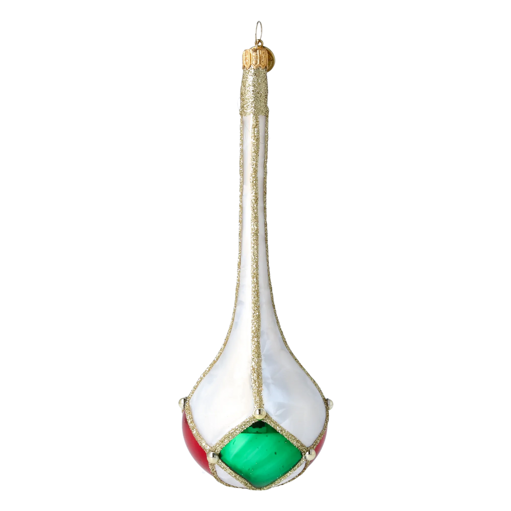 Alabaster Gilded Stillness | Hand-Painted Glass Ornament | Blubom 2022-687