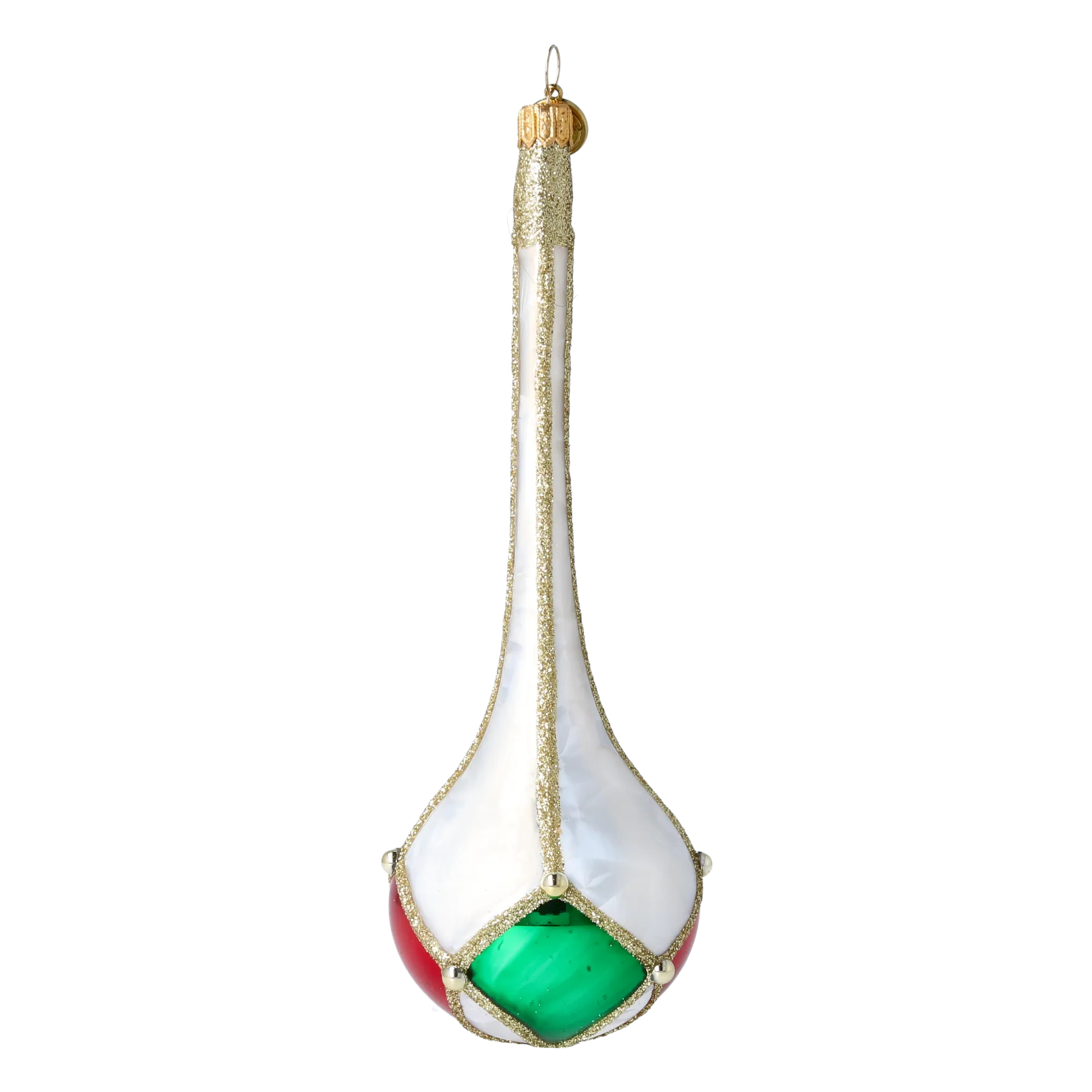 Elegant Teardrop Jewel Handmade Glass Christmas ornament. 2022-687