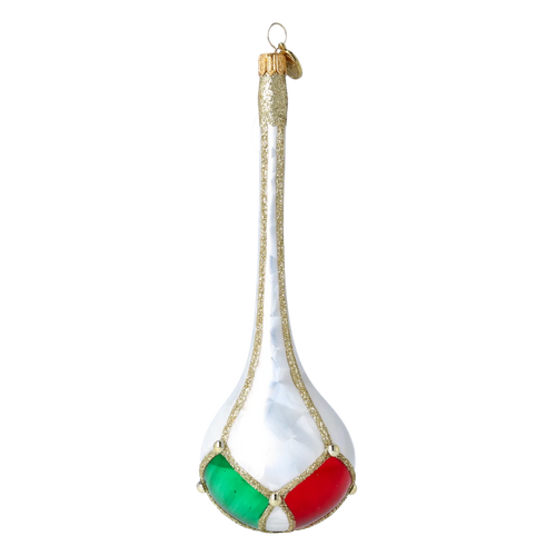 Alabaster Gilded Stillness | Hand-Painted Glass Ornament | Blubom 2022-687