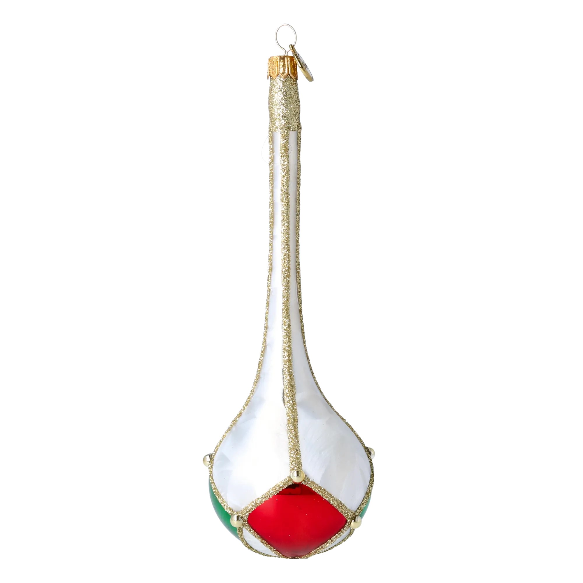 Elegant Teardrop Jewel Handmade Glass Christmas ornament. 2022-687