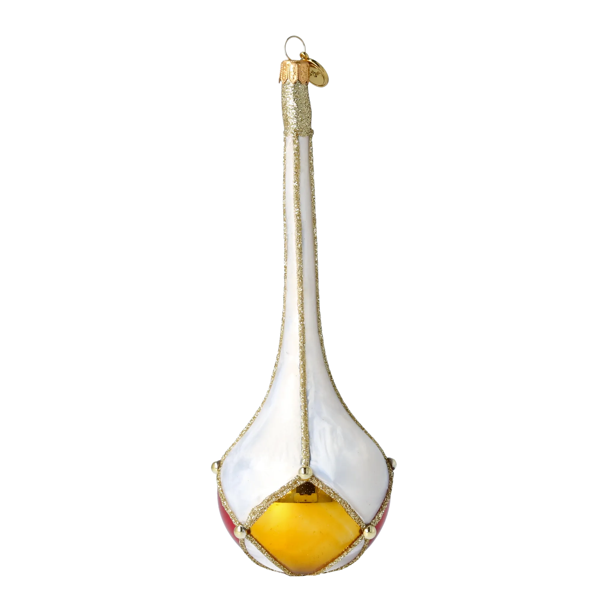 Pearl and Crimson Gilded Drop Premium christmas glass ornament 2022-688