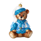 Quiet Azure Dreamer | Hand-Painted Glass Ornament | Blubom 2022-689