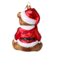 Załaduj obraz do przeglądarki galerii, Crimson Santa Teddy Premium christmas glass ornament 2022-695
