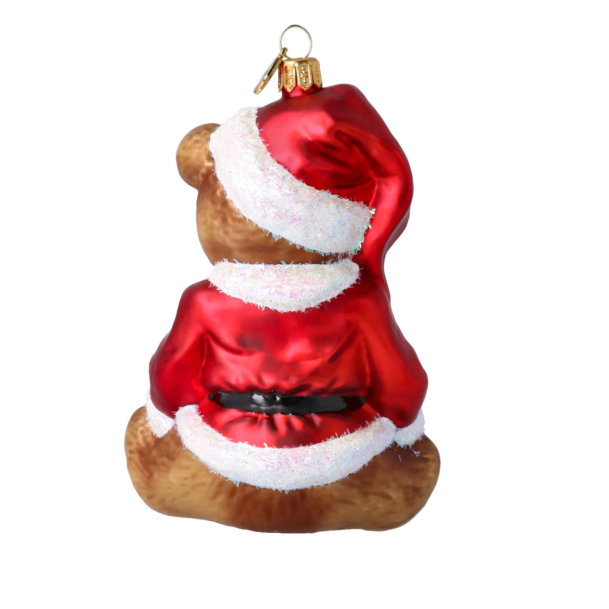 Crimson Santa Teddy Premium christmas glass ornament 2022-695
