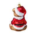 Załaduj obraz do przeglądarki galerii, Crimson Santa Teddy Premium christmas glass ornament 2022-696
