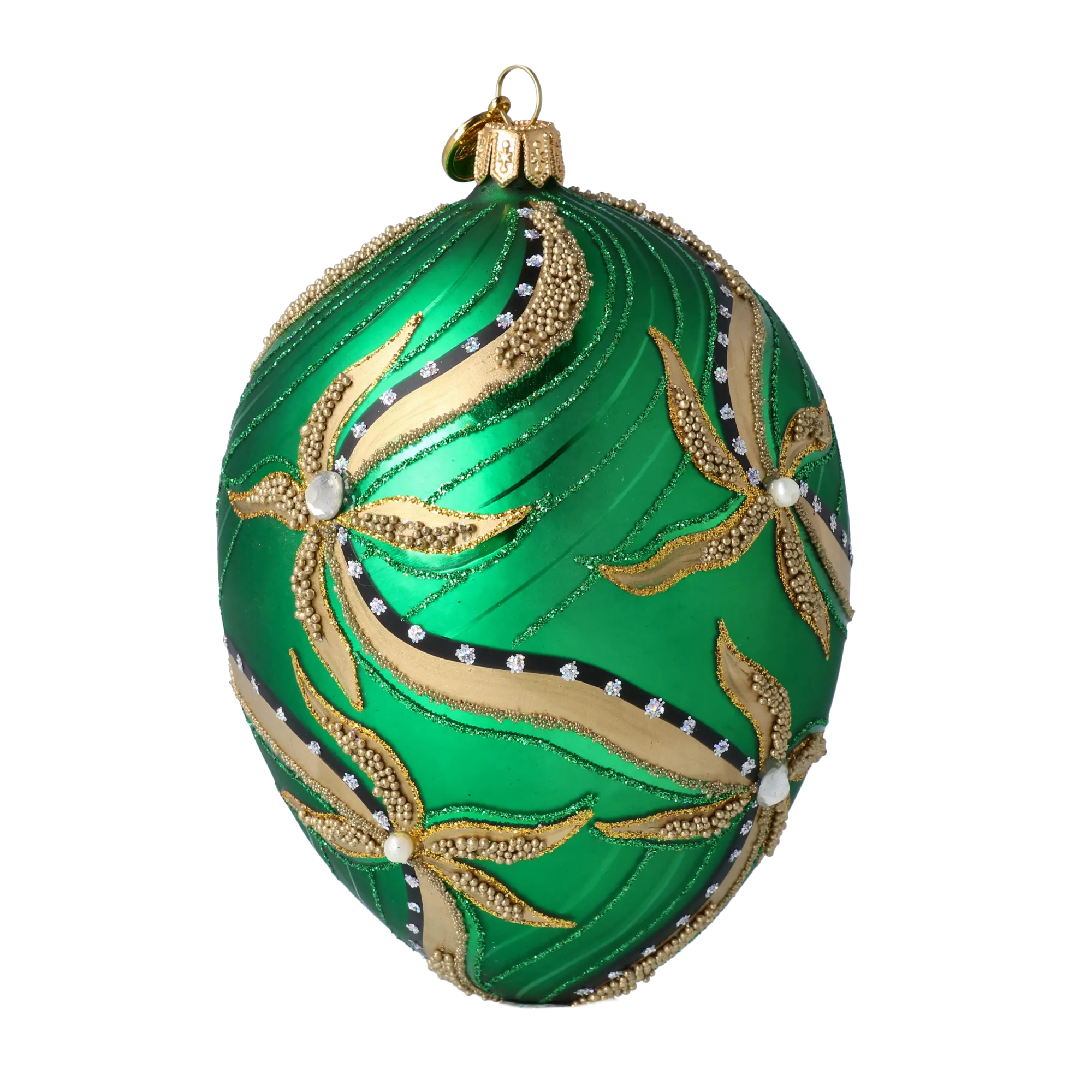 Imperial Emerald Pearl Egg Premium christmas glass ornament 2022-716