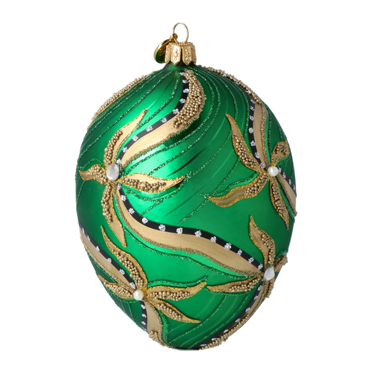 Imperial Emerald Pearl Egg Premium christmas glass ornament 2022-716