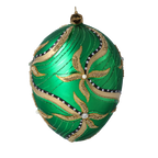 Emerald Sovereign Nocturne | Hand-Painted Glass Ornament | Blubom 2022-716