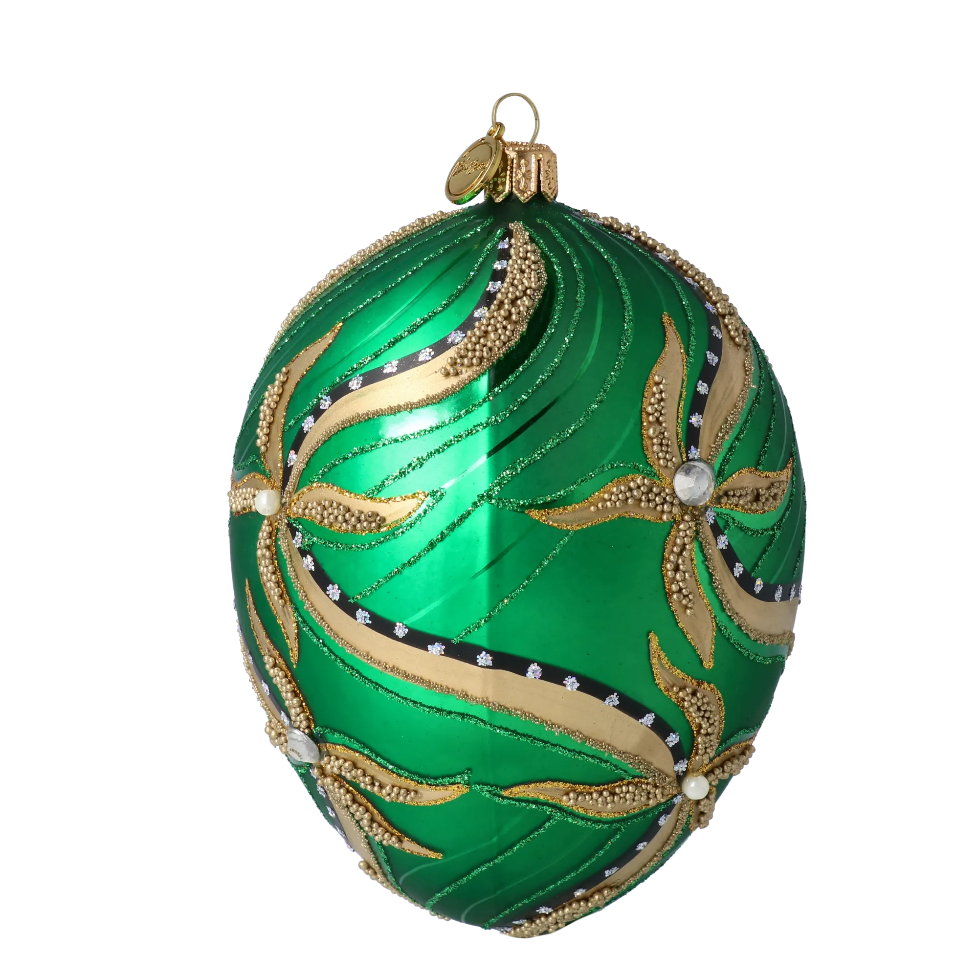 Imperial Emerald Pearl Egg Premium christmas glass ornament 2022-716