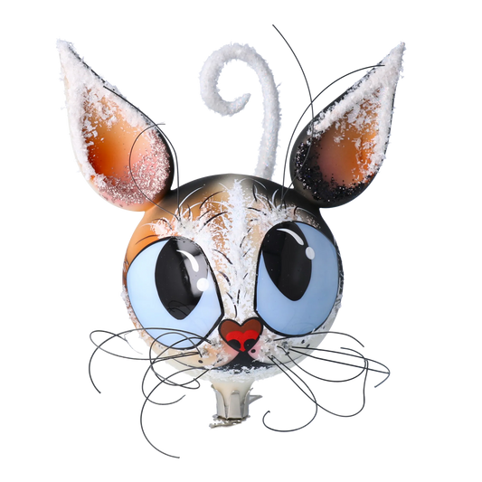 Playful Cat - Handmade Glass Christmas ornament. 2022-719