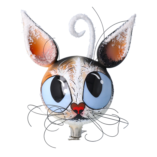 Playful Cat - Handmade Glass Christmas ornament. 2022-719