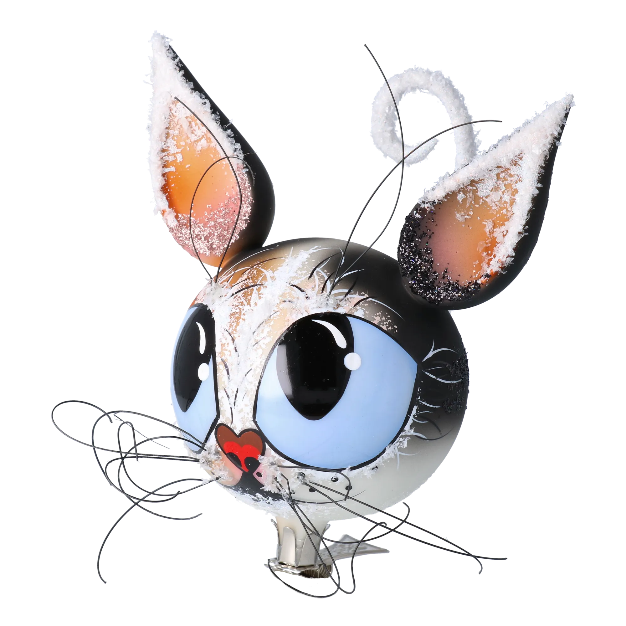 Playful Cat - Handmade Glass Christmas ornament. 2022-719