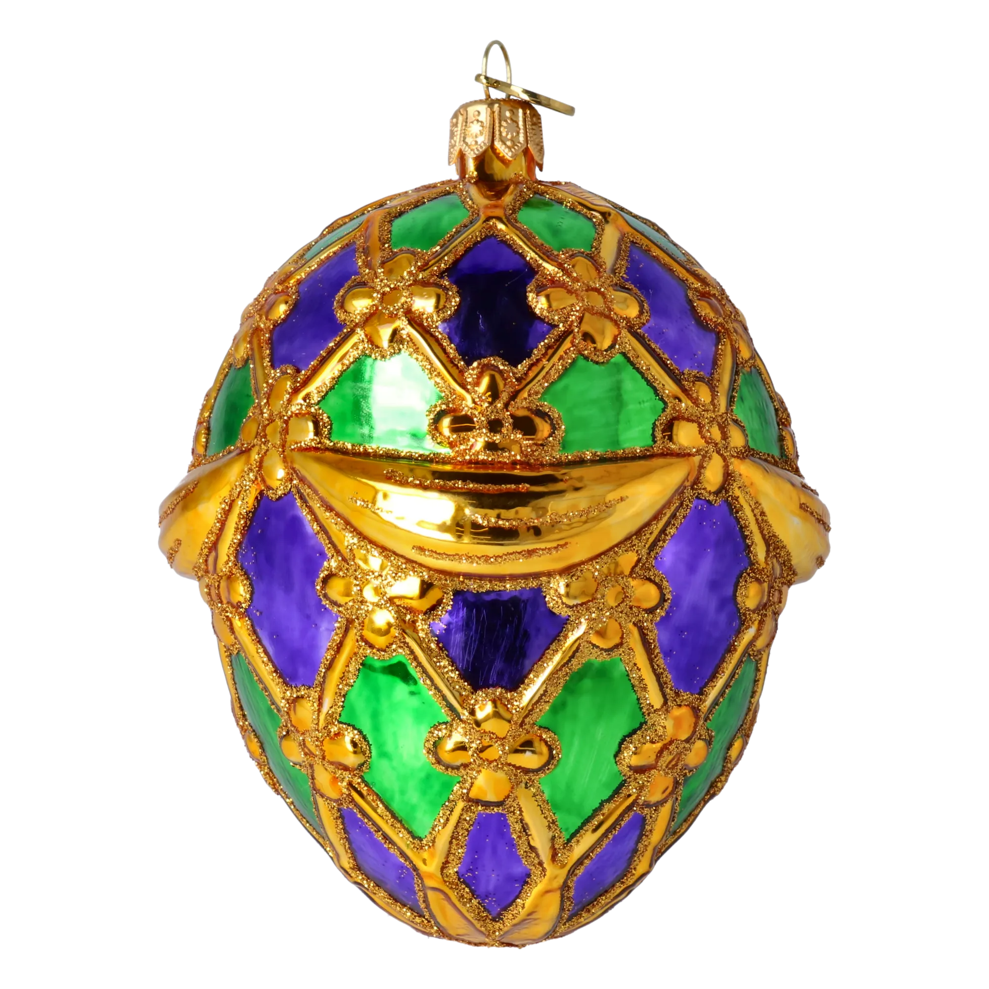 Imperial Midnight Masquerade | Hand-Painted Glass Ornament | Blubom 2024-005