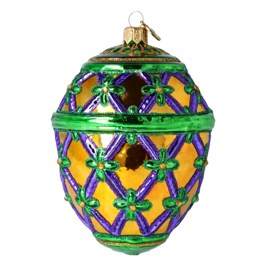 Imperial Gilded Emerald Egg Premium christmas glass ornament 2024-009