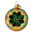 Załaduj obraz do przeglądarki galerii, Gilded Emerald Starburst Reflector Premium christmas glass ornament 2024-016
