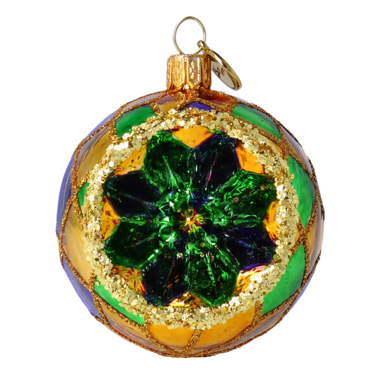 Gilded Emerald Starburst Reflector Premium christmas glass ornament 2024-016