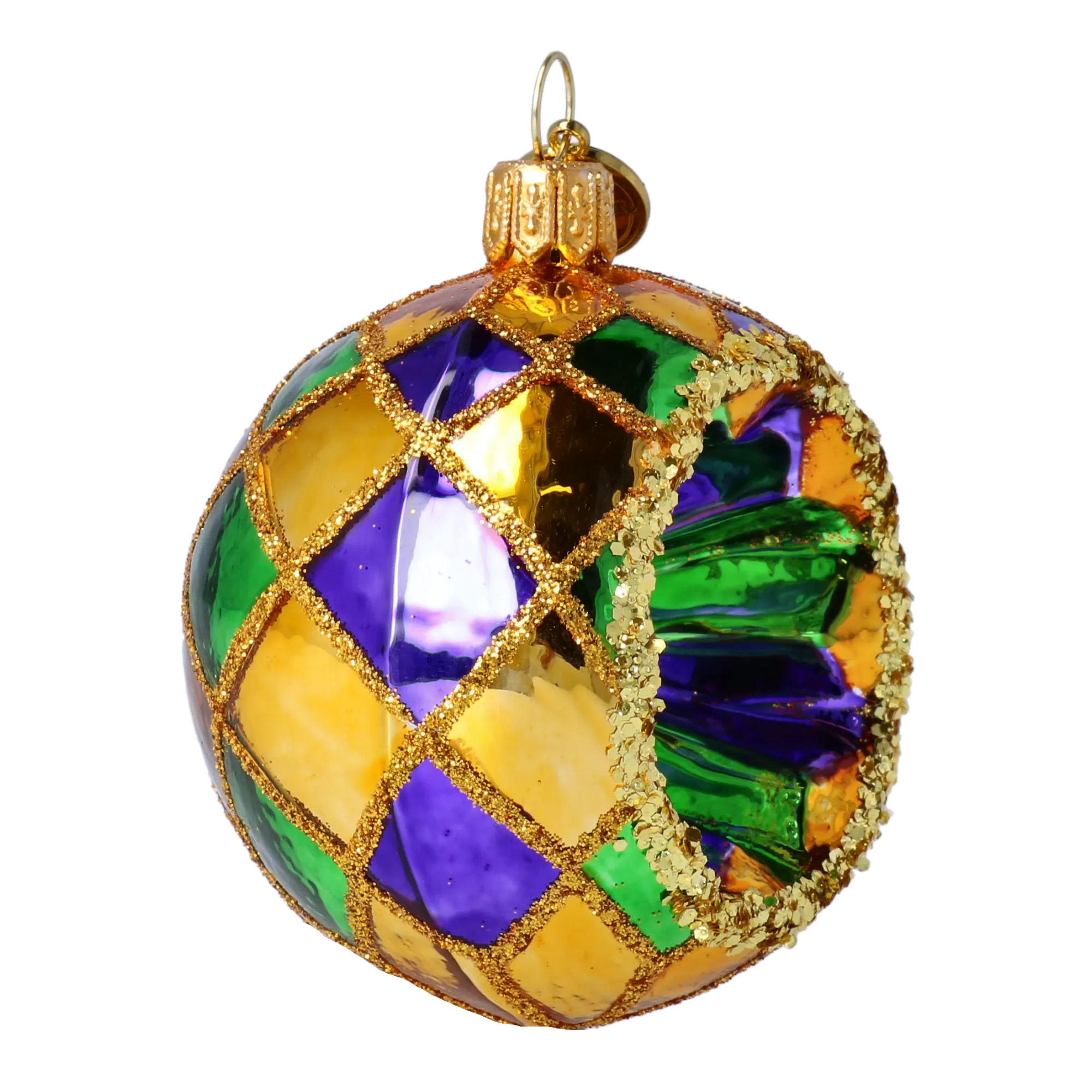 Gilded Emerald Starburst Reflector Premium christmas glass ornament 2024-016