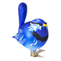 Gallant Indigo Songbird | Hand-Painted Glass Ornament | Blubom 2024-022