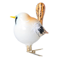 Załaduj obraz do przeglądarki galerii, Whiskered bird. Handmade Glass Christmas ornament. 2024-023
